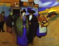 Un couple espagnol devant une auberge 1900 cubistes